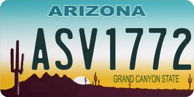 AZ license plate ASV1772