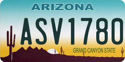 AZ license plate ASV1780