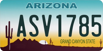 AZ license plate ASV1785