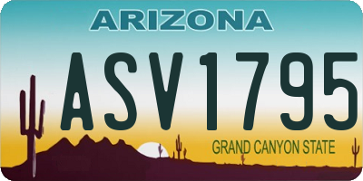 AZ license plate ASV1795