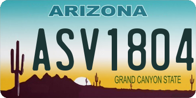 AZ license plate ASV1804