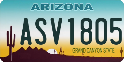 AZ license plate ASV1805