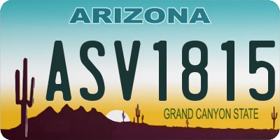 AZ license plate ASV1815