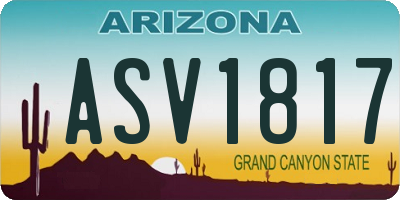 AZ license plate ASV1817