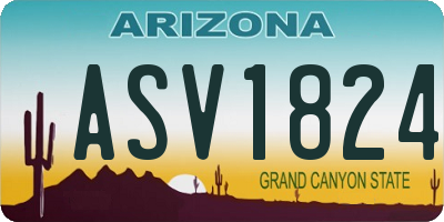 AZ license plate ASV1824