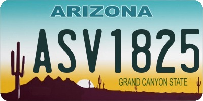 AZ license plate ASV1825