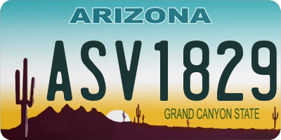 AZ license plate ASV1829