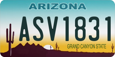 AZ license plate ASV1831