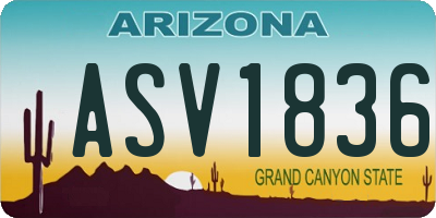 AZ license plate ASV1836