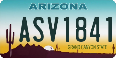 AZ license plate ASV1841