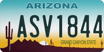 AZ license plate ASV1844