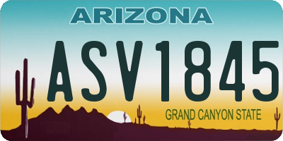 AZ license plate ASV1845