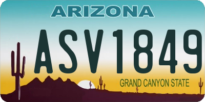 AZ license plate ASV1849