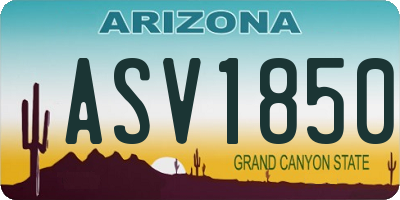 AZ license plate ASV1850