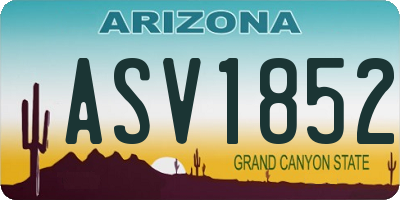 AZ license plate ASV1852