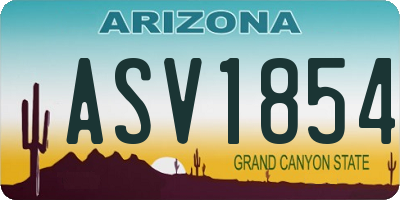 AZ license plate ASV1854