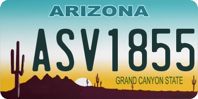AZ license plate ASV1855