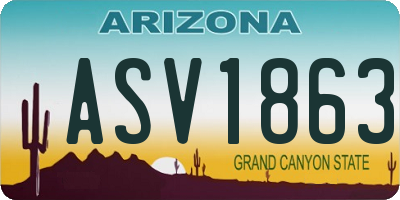 AZ license plate ASV1863