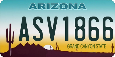 AZ license plate ASV1866