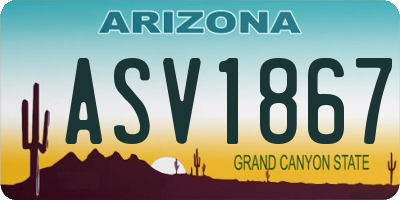 AZ license plate ASV1867