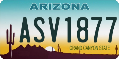 AZ license plate ASV1877