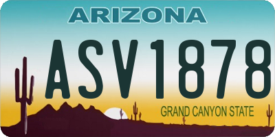 AZ license plate ASV1878