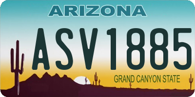 AZ license plate ASV1885