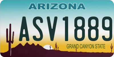 AZ license plate ASV1889