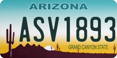 AZ license plate ASV1893