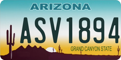 AZ license plate ASV1894