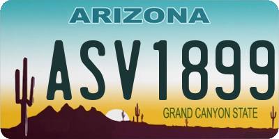 AZ license plate ASV1899