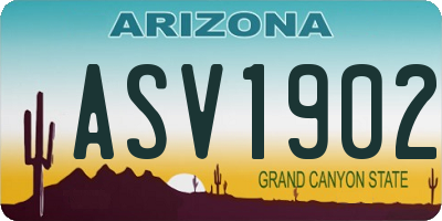 AZ license plate ASV1902