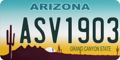 AZ license plate ASV1903