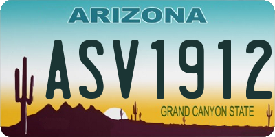 AZ license plate ASV1912