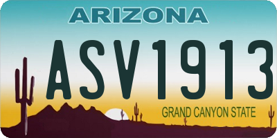 AZ license plate ASV1913