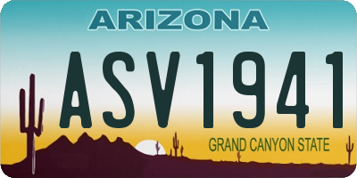 AZ license plate ASV1941