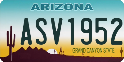 AZ license plate ASV1952