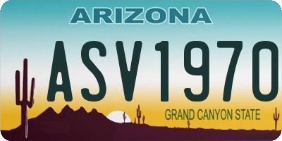 AZ license plate ASV1970