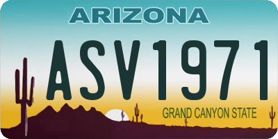 AZ license plate ASV1971