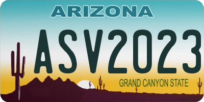 AZ license plate ASV2023