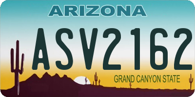 AZ license plate ASV2162