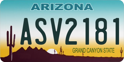 AZ license plate ASV2181