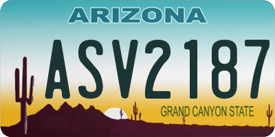 AZ license plate ASV2187