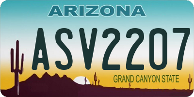 AZ license plate ASV2207