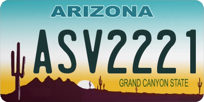 AZ license plate ASV2221