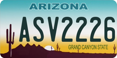 AZ license plate ASV2226