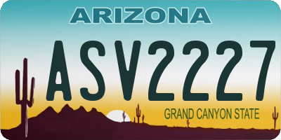 AZ license plate ASV2227