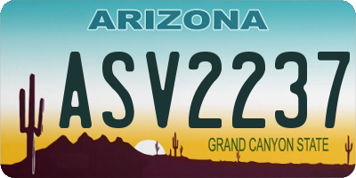 AZ license plate ASV2237