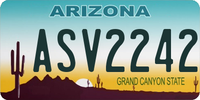 AZ license plate ASV2242