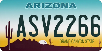 AZ license plate ASV2266